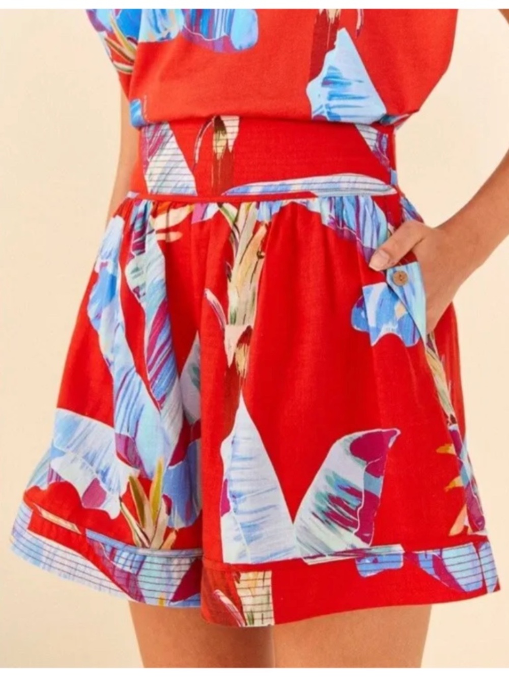 NWT Farm Rio Sweet Jungle Red Shorts
